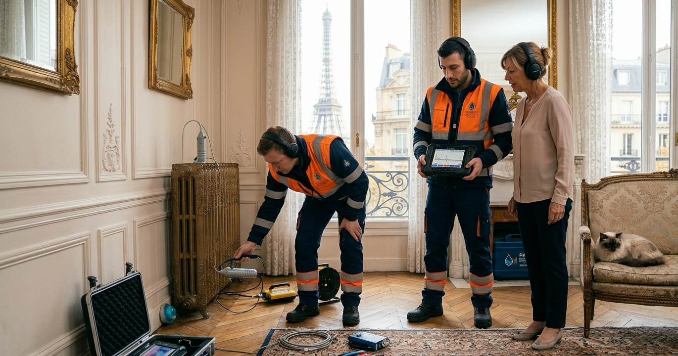 Détection fuite d’eau Paris sans destruction avec diagnostic professionnel