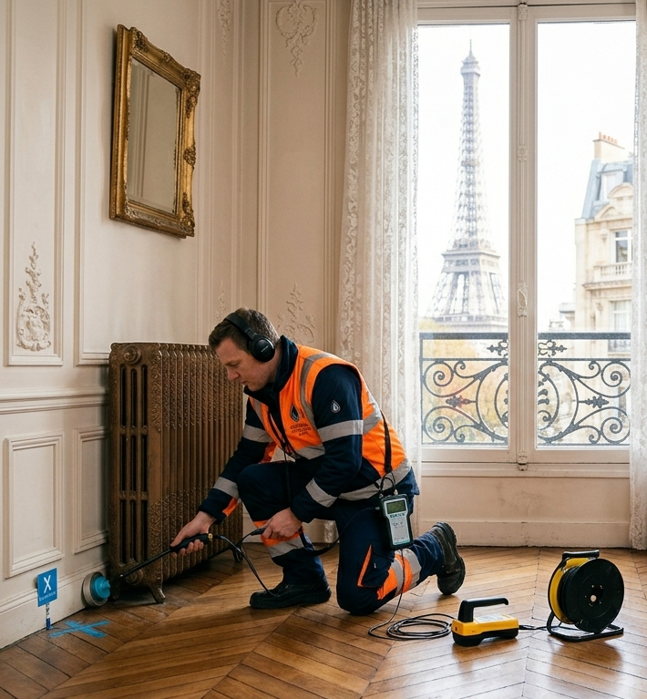 Détection fuite d’eau Paris sans destruction